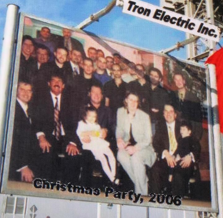 Tron Electric Inc. team billboard from the 2006 company Christmas party in Toronto.