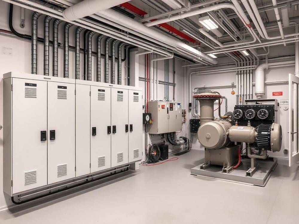 Clean, labeled commercial electrical room after a 600V upgrade