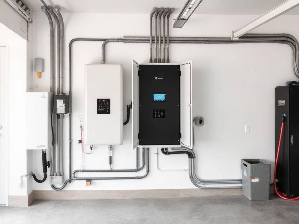 Smart electrical panel installed alongside a home battery storage system