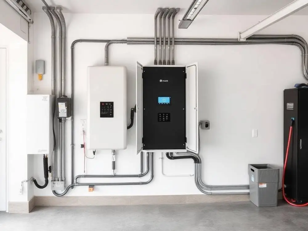 Smart electrical panel installed alongside a home battery storage system