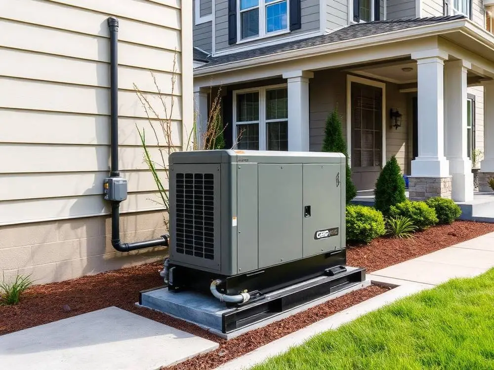 Standby generator installed outside a Toronto-area home by Tron Electrical