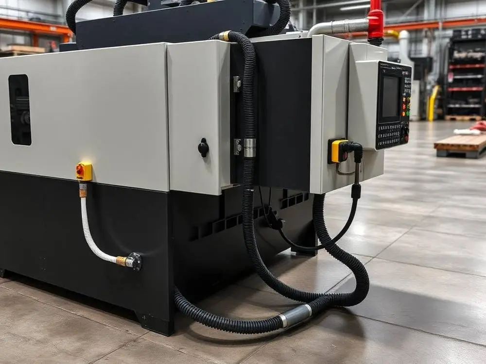 Industrial machinery reconnected after a plant relocation project