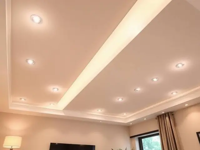 Warm residential living room with premium LED pot lighting by Tron Electrical